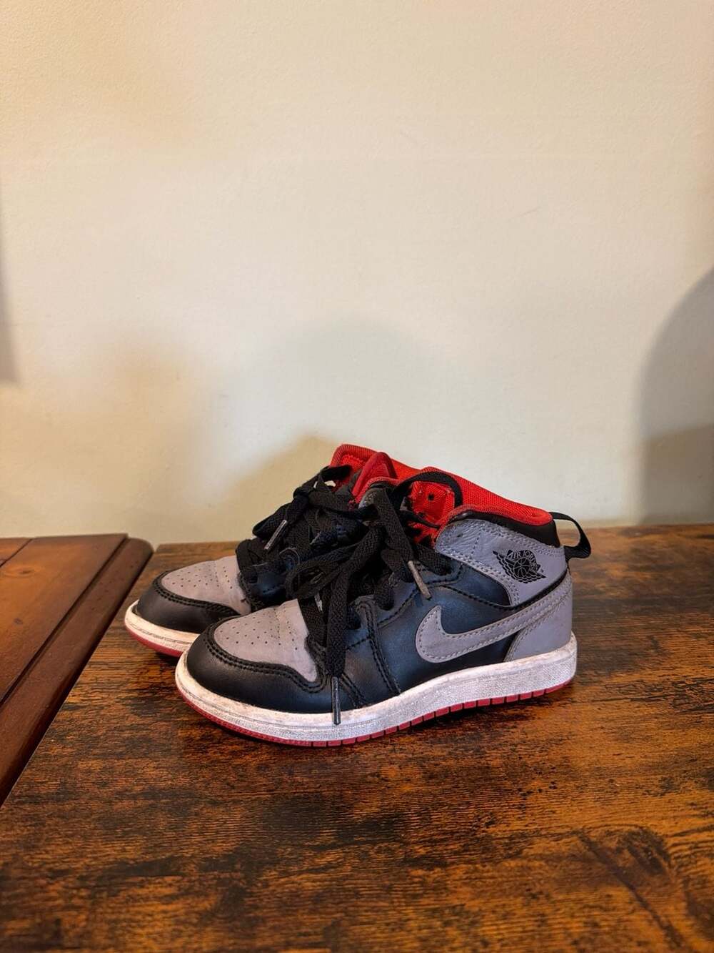 Nike Air Jordan 1 Mid PS Bred Shadow Black Cement Grey Fire Red DQ8424-006 Size